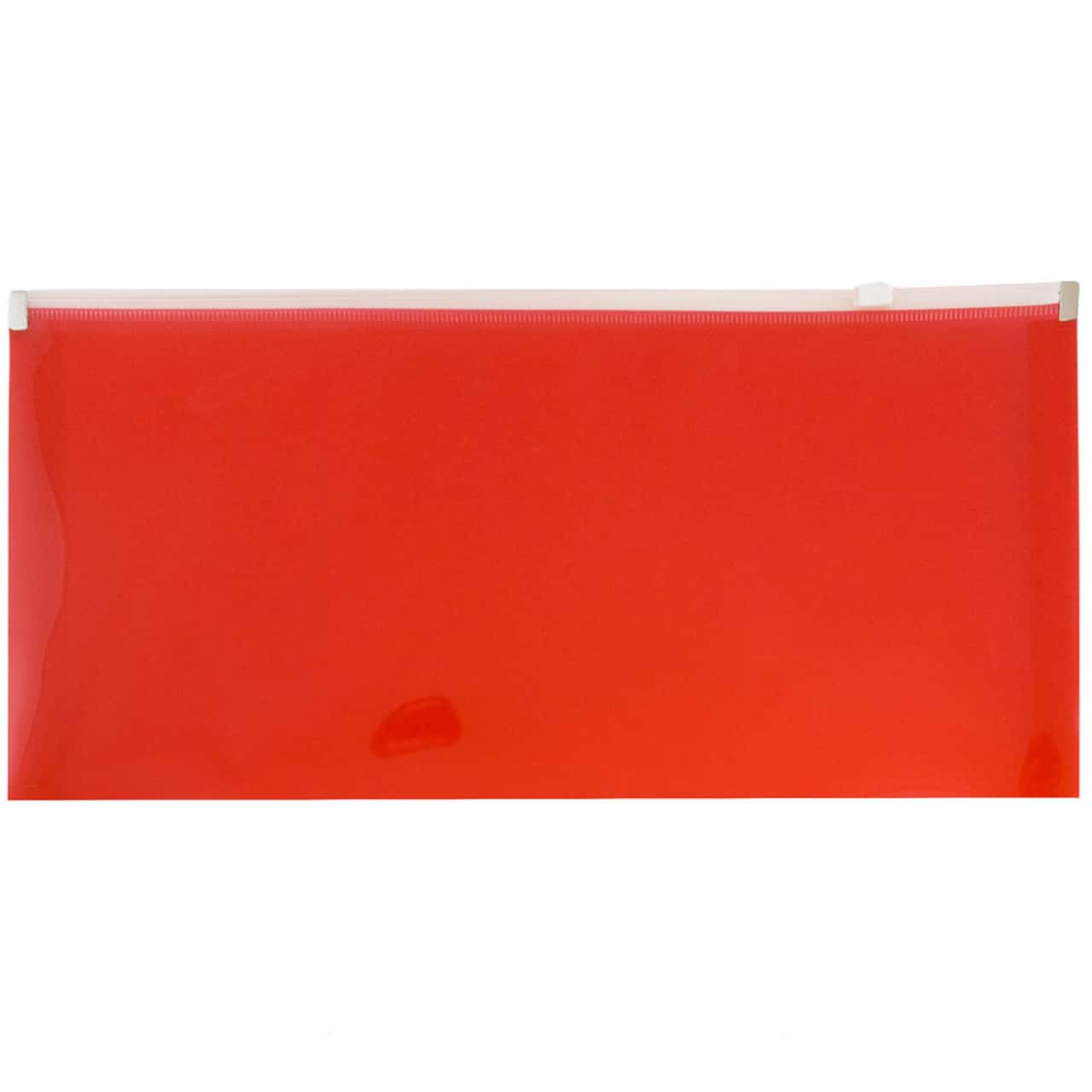JAM Paper 5" x 10" Plastic Zip Closure Envelopes, 12ct.